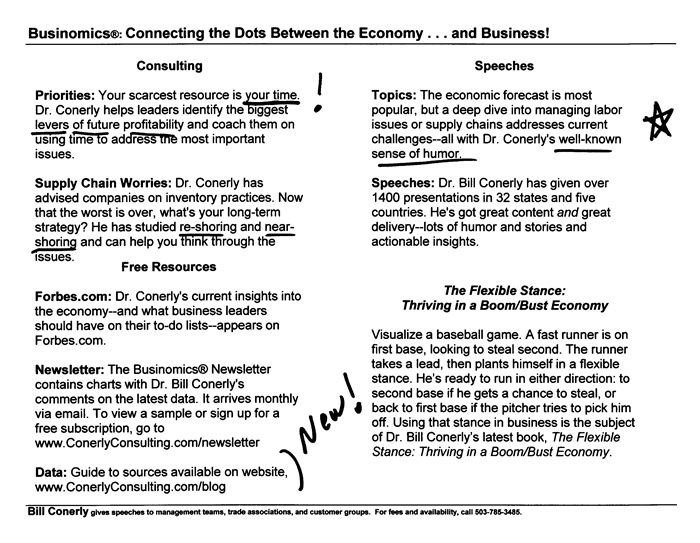 Conerly on the Economy Monthly Charts